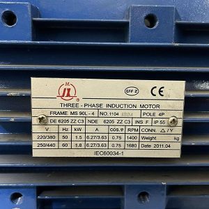 موتور سه فاز 1.5 کیلو وات (2 اسب) مدل (MS 90L-4)