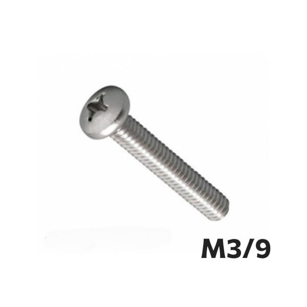 پیچ استیل چهار سو سر عدسی M3*9 (بسته ده تایی)(آلمانی) پیچ استیل چهار سو سر عدسی M3*9 (بسته ده تایی)(آلمانی)